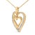 Haus of Brilliance Gold Vermeil Diamond Accent Double Heart Pendant Necklace For Sale - Image 4 of 4
