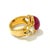 Art Deco Bochic "Orient" Ruby & White Topaz Vintage 3 Gem Ring Set 18K & Silver For Sale - Image 3 of 18