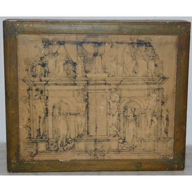 Renaissance Italian Gilt Jewelry Box With Graphics For Sale - Image 3 of 8