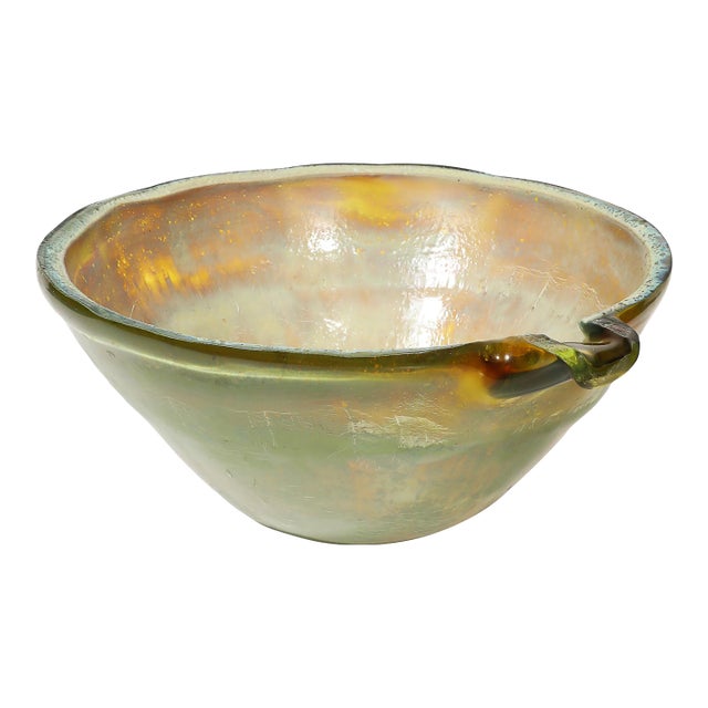 Mid-Century Hand-Blown Opalene Murano Glass Centerpiece Bowl W/ Spout by Barbini For Sale