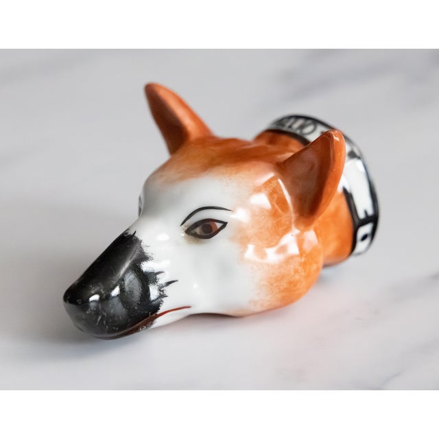 19th Century English Staffordshire Equestrian Fox Stirrup Cup For Sale - Image 10 of 10
