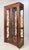 Wood Late 20th Century Hickory White Lighted Glass Cabinet With Mirrored Back & Fretwork Doors For Sale - Image 7 of 12