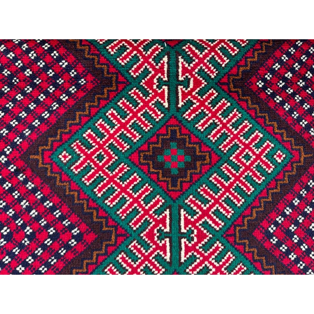 1990s Hand Knotted Vintage Belouch Tribal Rug For Sale - Image 4 of 8