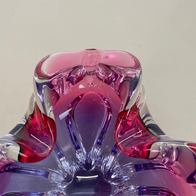 Pink-Purple Murano Glass Shell Bowl or Ashtray, Italy, 1970s For Sale - Image 6 of 17