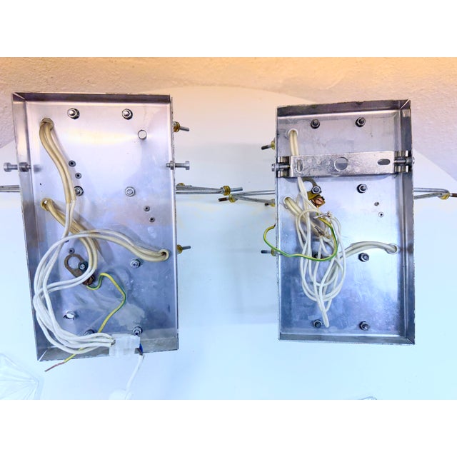 Chrome and Crystal Glass Wall Lights attributed to Kinkeldey, 1970s, Set of 2 For Sale - Image 6 of 10