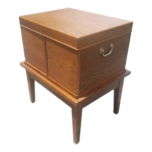 Federal Style Oak Silver Chest on Stand, Circa 1920s
