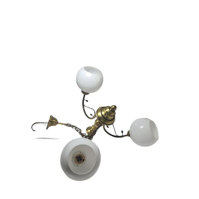 Goldenrod Vintage Art Nouveau Chandelier, Poland, 1970s For Sale - Image 8 of 15