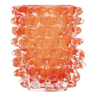 Orange Murano Glass Rostrate Vase