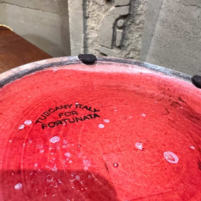 1960s Fortunata Design Italian Art Pottery Bowl in Oxblood Red For Sale - Image 4 of 12