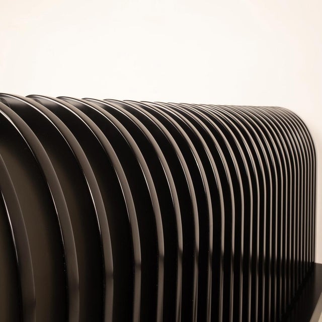 Vintage Bed in Wood and Brass by Pierre Cardin, 1980s For Sale - Image 4 of 17