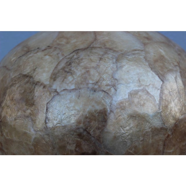 Brown 1970s Capiz Shell Table Lamp For Sale - Image 8 of 9