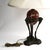 Metal Vintage Neoclassical Athénienne Table Lamp With Red Marble Orb & Pleated Shade For Sale - Image 7 of 17