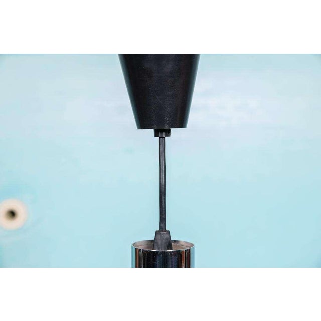 Black Vintage Chrome and Glass Hanging Lamp by Carl Thore For Sale - Image 8 of 17