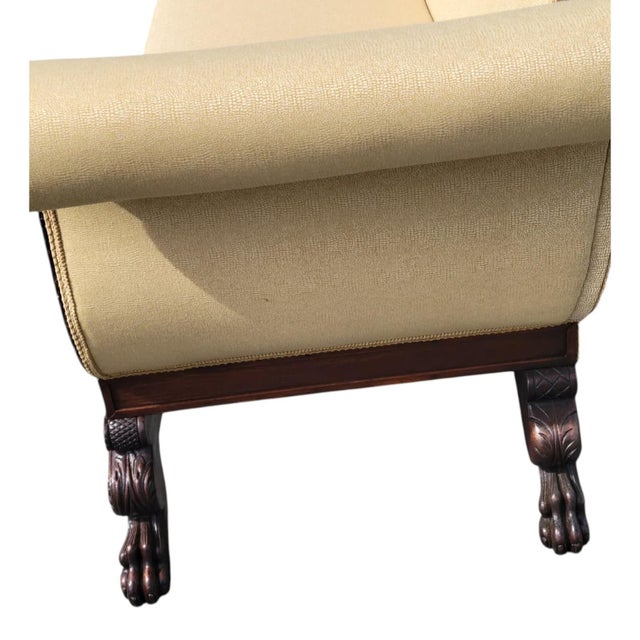 19th-Century American Federal Mahogany Sofa, Newly Upholstered For Sale - Image 13 of 18