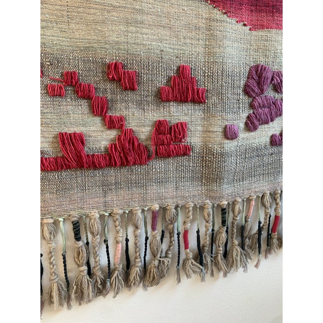 Contemporary Mid 20th Century Original Handmade Abstract Textile Tapestry Ikat by Narda Capuyan For Sale - Image 3 of 11