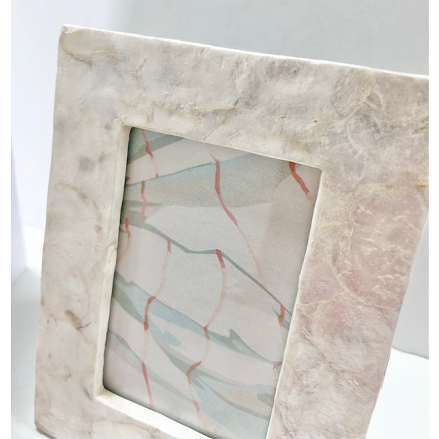 Vintage Capiz Shell Picture Frame – Iridescent Coastal Decor Hollywood Regency Style For Sale In Louisville - Image 6 of 12