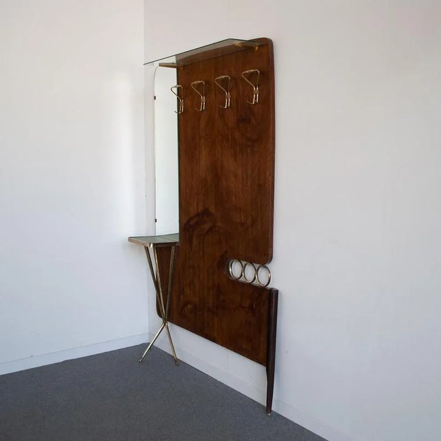 Brass and Briarwood Coat Stand in the style of Giò Ponti, 1950s For Sale - Image 9 of 11