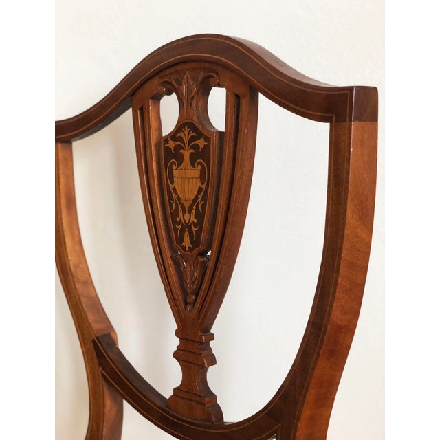 Wood Pair of Antique Mahogany Hepplewhite Revival Chairs Denmark 1900s For Sale - Image 7 of 18