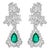 Modern 1960 Agl Certified Colombian Minor Traditional Emerald Diamond Drop Earrings Pt For Sale - Image 3 of 8