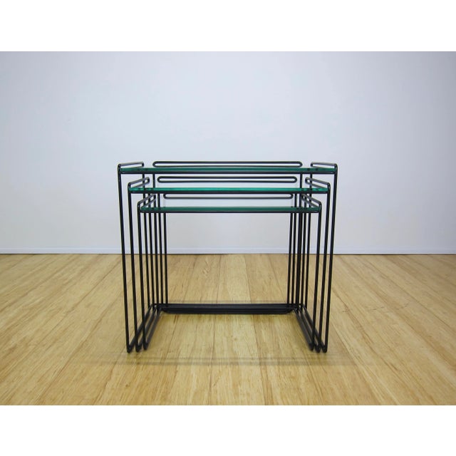 Max Sauze Isocele Iron + Glass Nesting Tables for Atrow - Set of 3 For Sale - Image 13 of 13