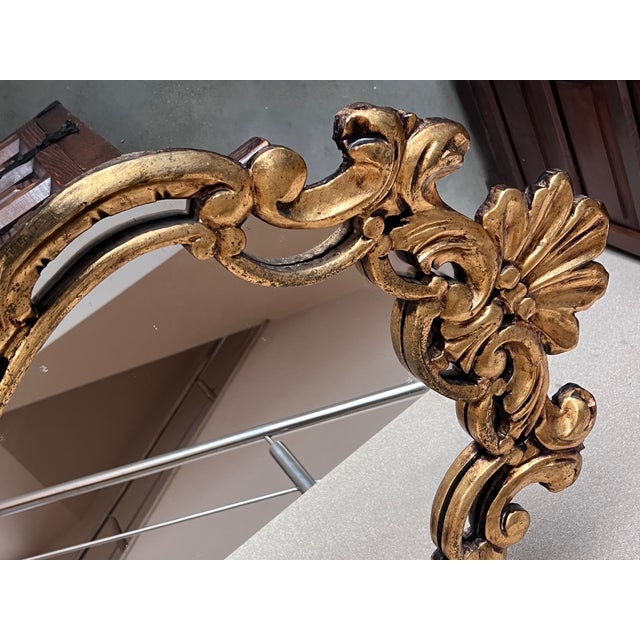Early 20th French Empire Period Carved Gilt Wood Mirror For Sale - Image 9 of 11