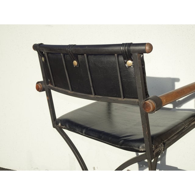 Set of Three Vintage Cleo Baldwin Style Mid Century Modern Black Barstools For Sale - Image 13 of 17