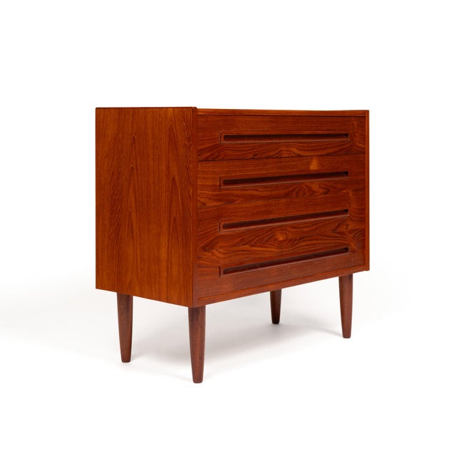 Mid-Century Modern Vintage Danish Mid-Century Modern Four Drawer Lowboy Dresser For Sale - Image 3 of 6