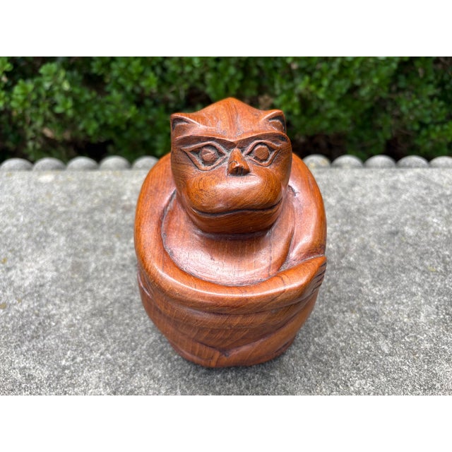 Vintage Carved Monkey Box. Offered is a beautiful decorative table box in the shape of a carved monkey. This whimsical box...