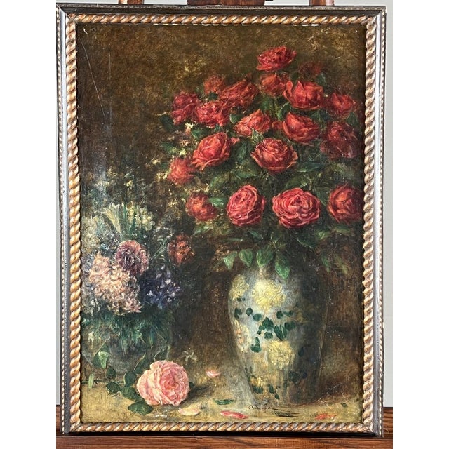 Angelo Zoffoli, Pair of Still Lifes with Flowers, 1800s, Oil on Canvas For Sale - Image 6 of 13