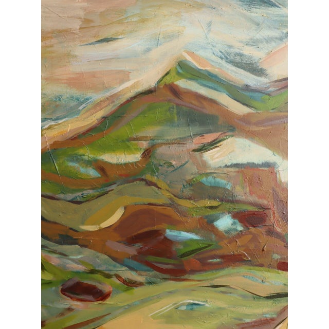 Contemporary 'Off the Beaten Track' Original Abstract Landscape Acrylic Painting by British Artist Frances Daws, Framed For Sale - Image 9 of 10