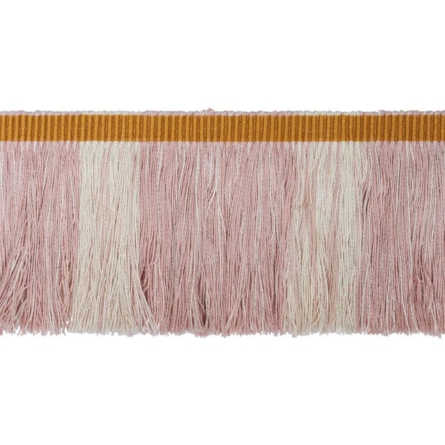 Schumacher x Stephanie Seal Brown Calcada Fringe Trim in Rose Quartz For Sale