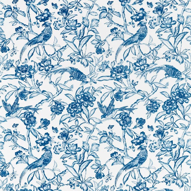 Sanderson Tattershall Fabric in Indigo - a Sample For Sale