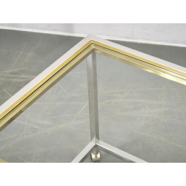 Gold Italian Chrome, Brass and Glass Nesting Tables, 1970s, Set of 3 For Sale - Image 8 of 18