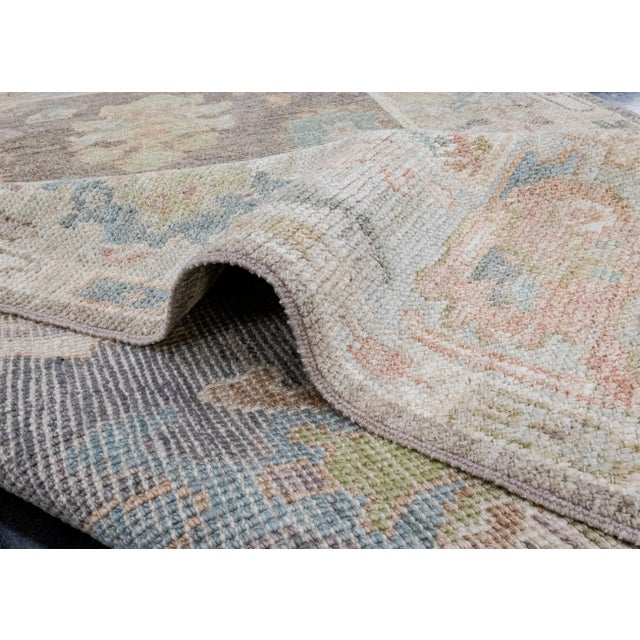 Blue Turkish Oushak Rug 3'10" x 6'1" For Sale - Image 8 of 8