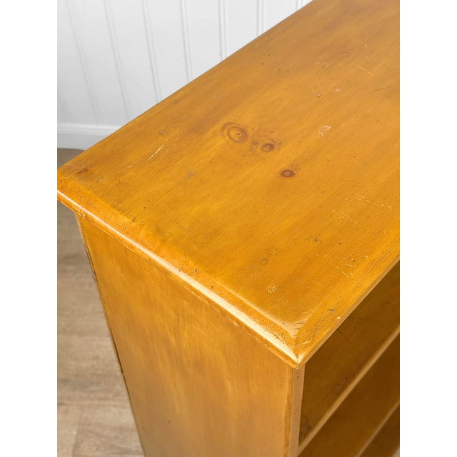 Vintage Farmhouse Pine Bookshelf Cabinet For Sale - Image 10 of 12