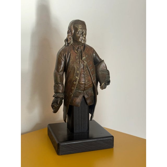 19th Century Gilt Bronze Portrait Sculpture of Benjamin Franklin Circa 1830s For Sale - Image 11 of 14