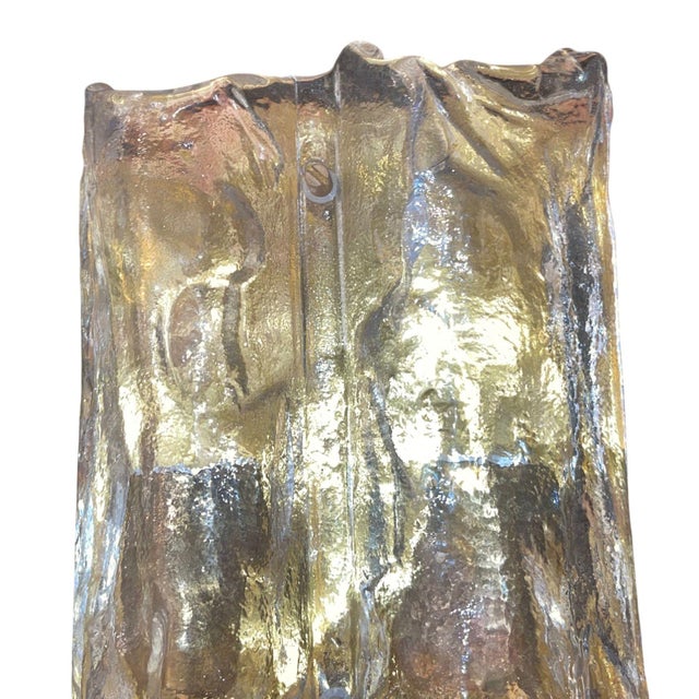 Metal Pair Italian Murano Glass Sconces in Style of Toni Zuccheri for Mazzega, 1970's. For Sale - Image 7 of 7