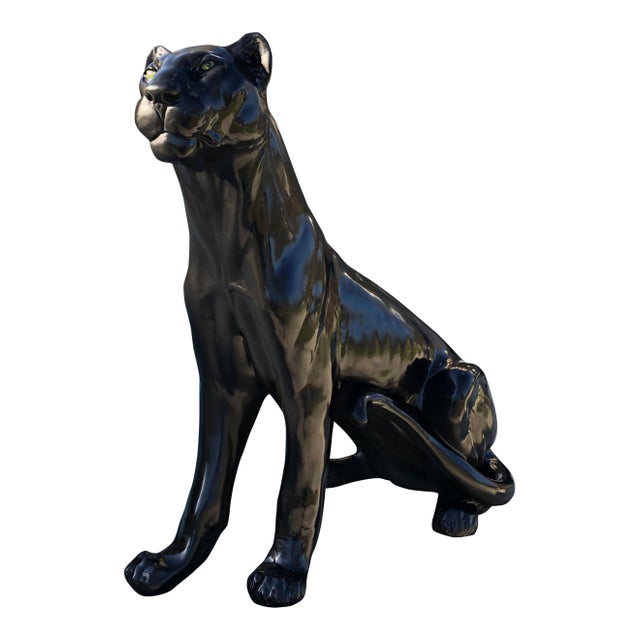Vintage LifeSize Black Panther Statue Chairish