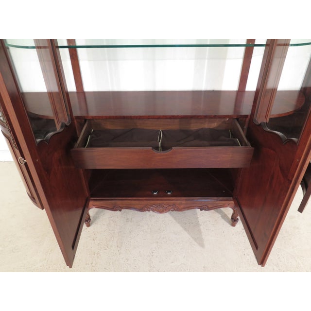 1980s Vintage French Style Beveled Glass China Cabinet For Sale - Image 9 of 13