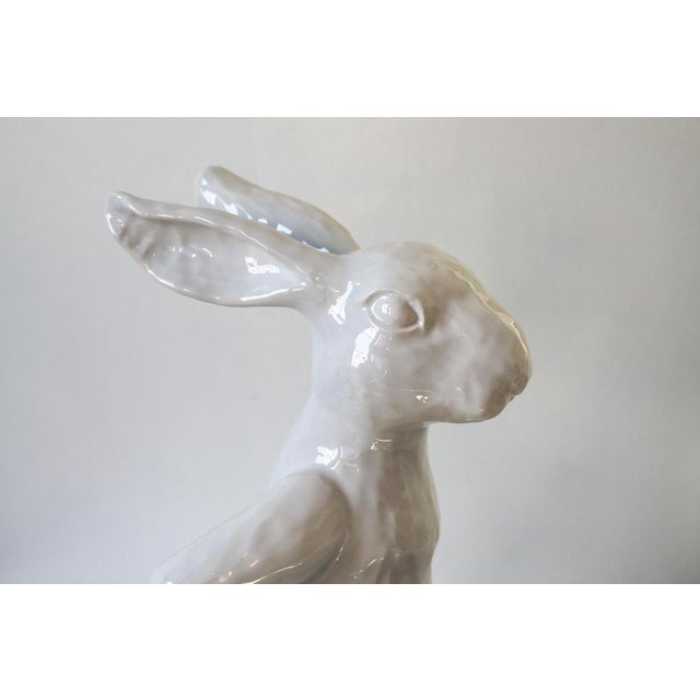 Vintage White Porcelain Bunny Rabbit Figurine For Sale - Image 4 of 11