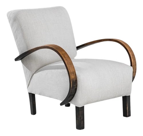 1950s Czech Wooden Armchair by Halabala