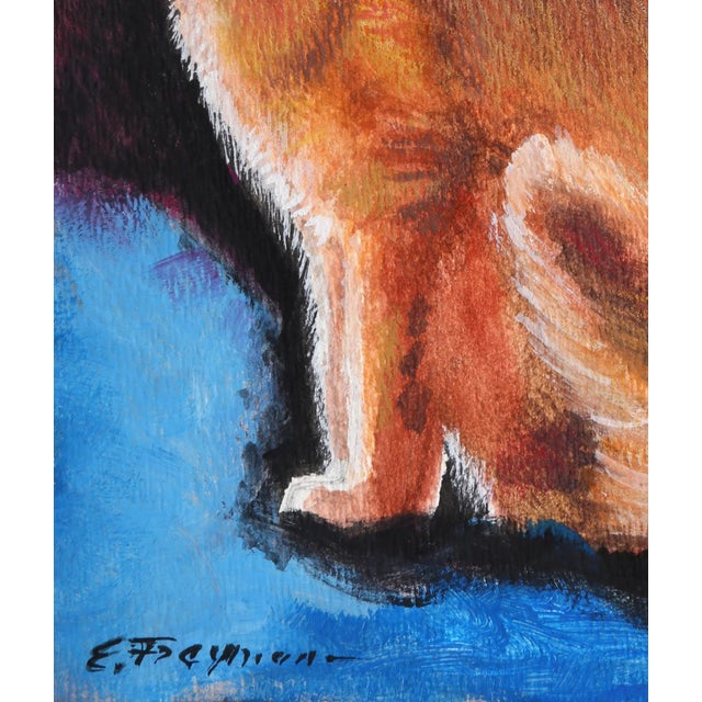 Erik Freyman Russian (1932–2018) Somali Cat Watercolor with pastel on paper, signed in pen Size: 8.5 x 6 in. (21.59 x...