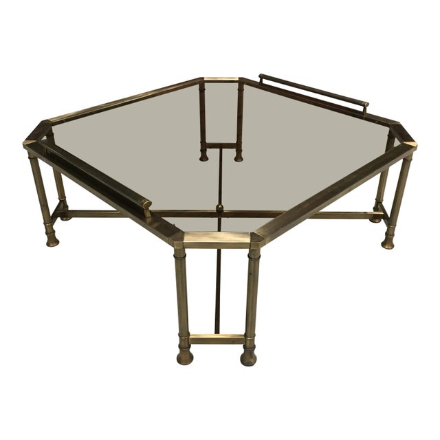 Mastercraft Brass & Glass Coffee Table After Jansen For Sale - Image 13 of 13