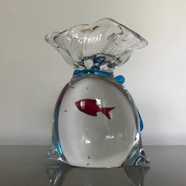 Zanetti Murano Fish in Bag Sculpture | Chairish