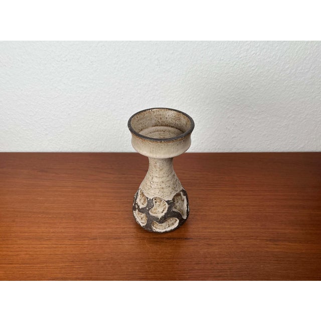 Brown Mid-Century Modern Danish Studio Pottery Candleholder from Lovemose, 1960s For Sale - Image 8 of 17