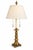 Vintage Monumental Stiffel Neoclassical Brass Dual-Light Table Lamp With Ivory Linen Shade For Sale In Los Angeles - Image 6 of 8