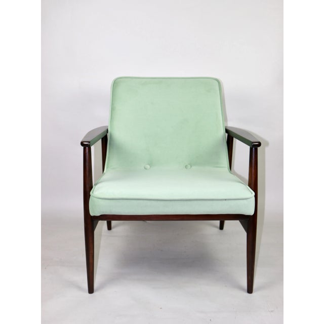 Wood Light Green GFM63 Lounge Chair by J. Kedziorek, 1970s For Sale - Image 7 of 12