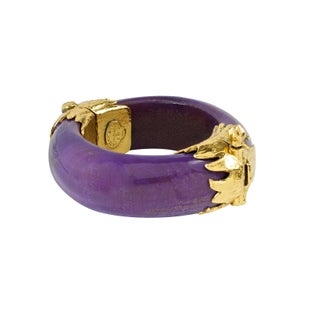 Gold and Violet Wood Bangle by Yves St. Laurent For Sale