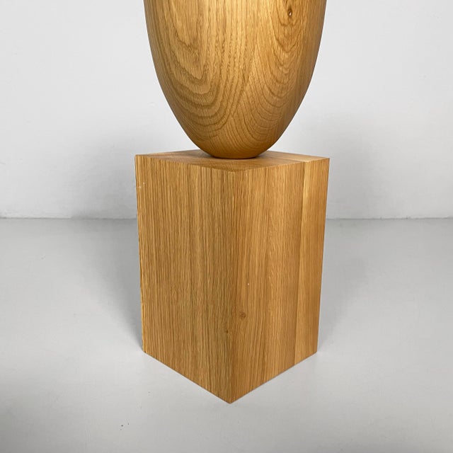 Wood Italian Postmodern Stylized Head Sculpture in Wood, 1990s For Sale - Image 7 of 9
