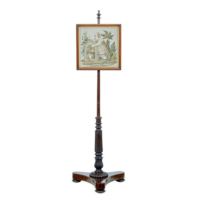William IV Mahogany Pole Screen, 1830 For Sale - Image 6 of 6